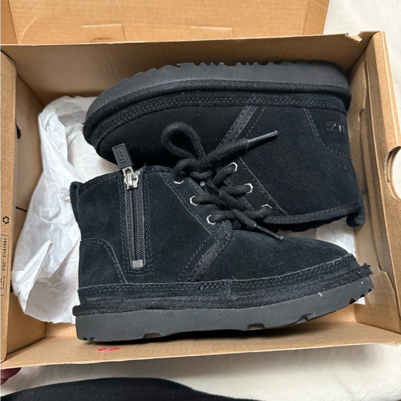 UGG Other - UGG Black Suede Boots with Side Zipper and Rubber Sole